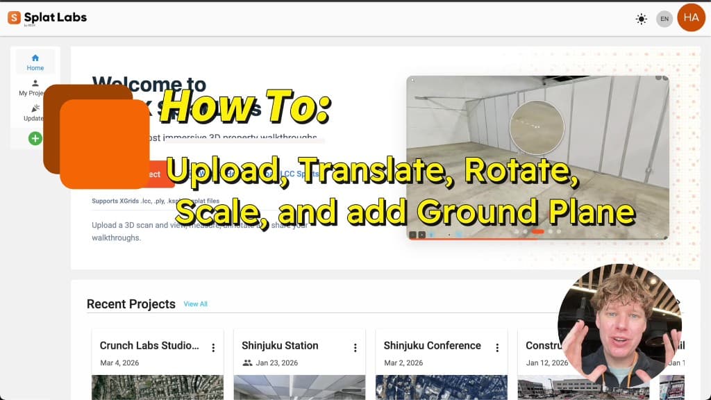 How to Upload, Translate, Rotate, Scale, and Add a Ground Plane in Splat Labs